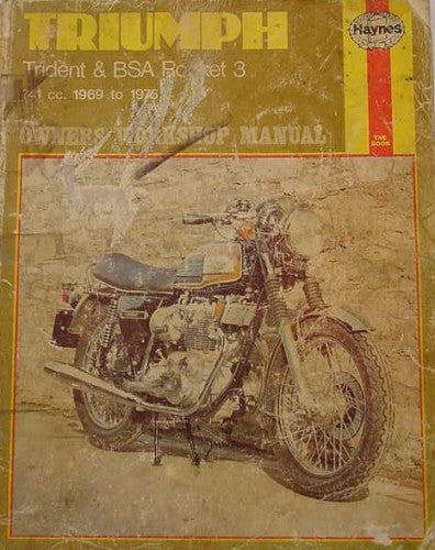 HAYNES TRIUMPH TRIDENT & BSA ROCKET 3 69-75 OWNERS SHOP MANUAL