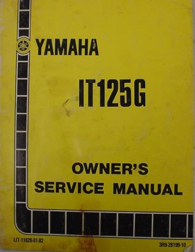 GENUINE YAMAHA IT25G  IT 125G OWNER'S SERVICE MANUAL