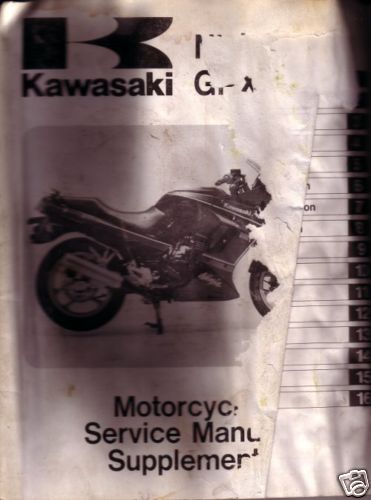 KAWASAKI FACTORY SERVICE MANUAL EX 250 NINJA 1986 1988