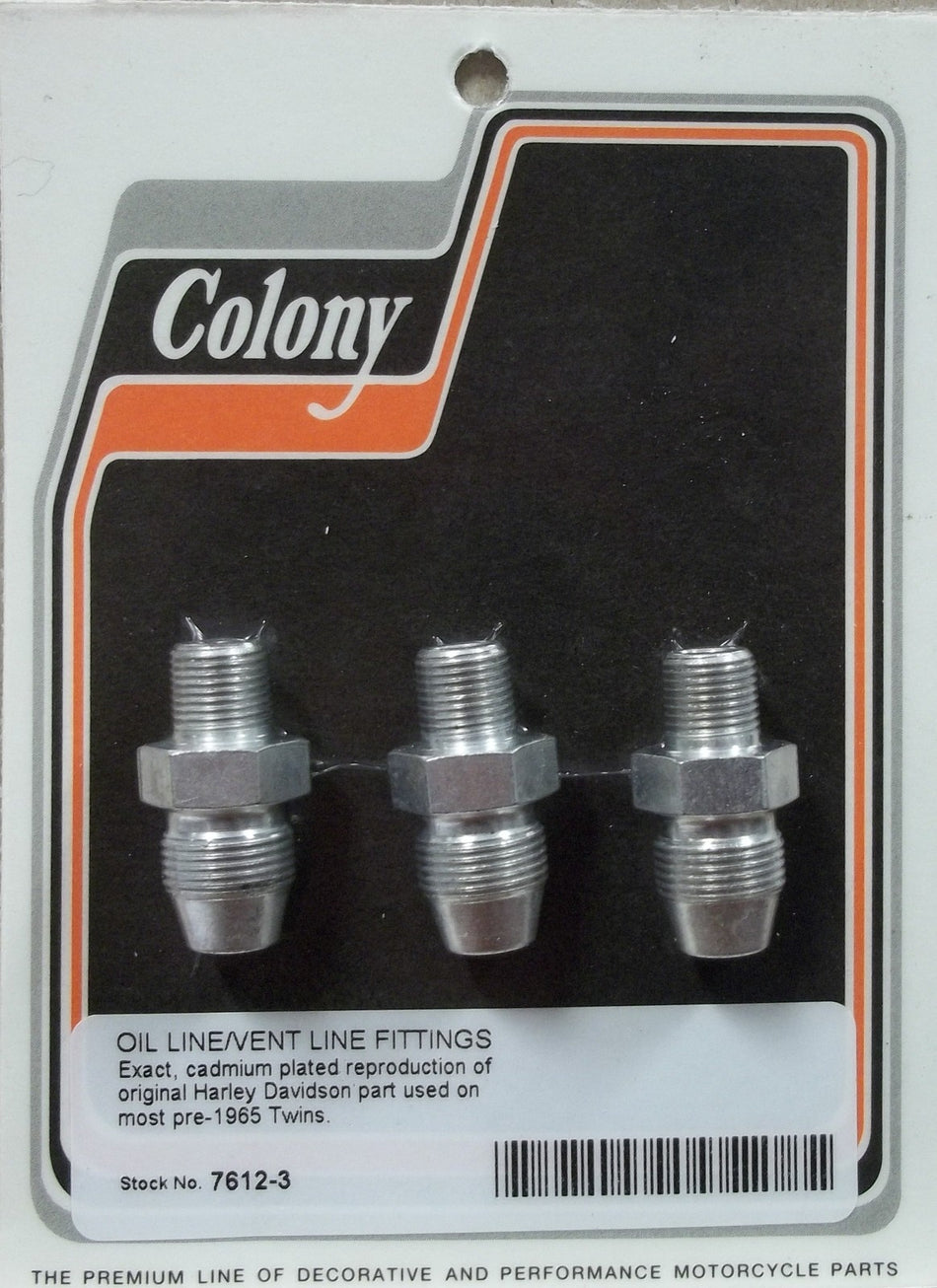 OIL LINE VENT LINE FITTINGS Harley Knucklehead Panhead 7612-3