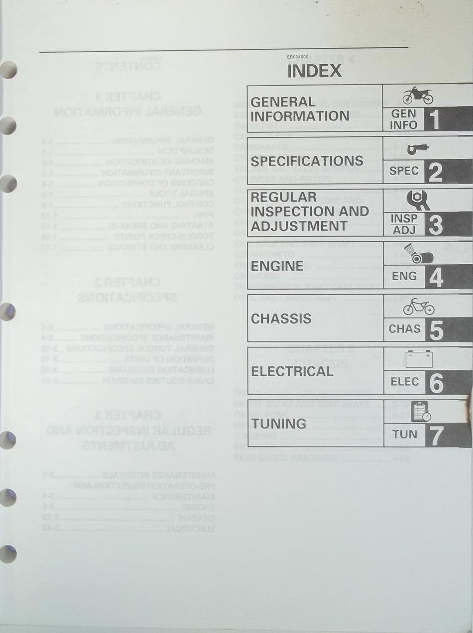 GENUINE YAMAHA WR400FK OWNERS SERVICE MANUAL