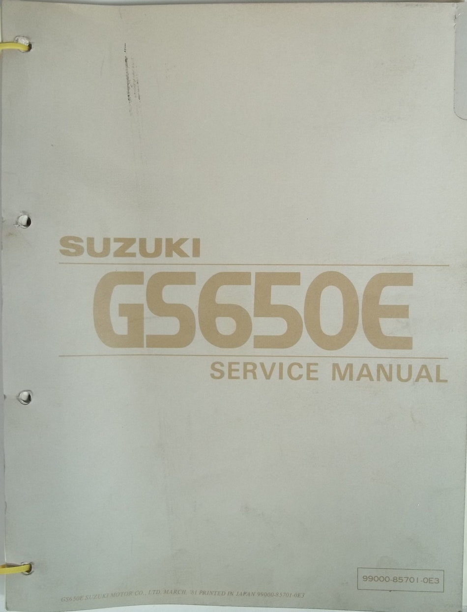 GENUINE SUZUKI GS650E SERVICE MANUAL GS 650 E with Supplementary