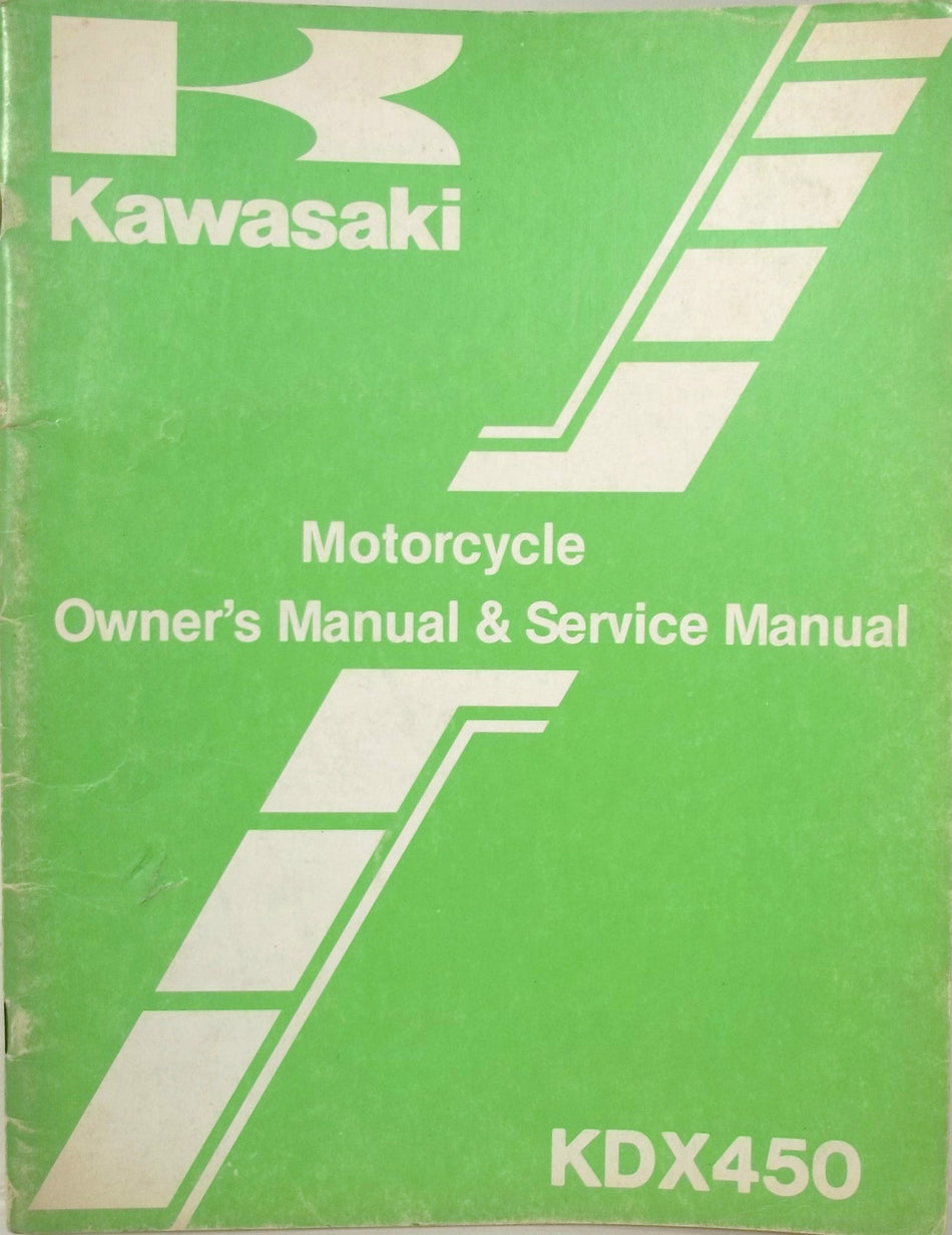 GENUINE KAWASAKI KDX450 1982 KDX OWNERS SERVICE MANUAL