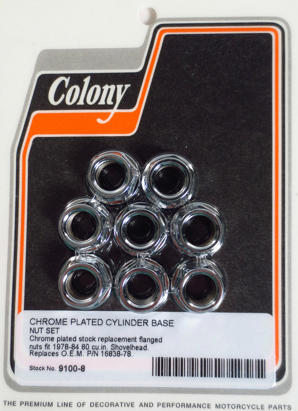 CHROME CYLINDER BASE NUTS Harley Shovelhead 80"