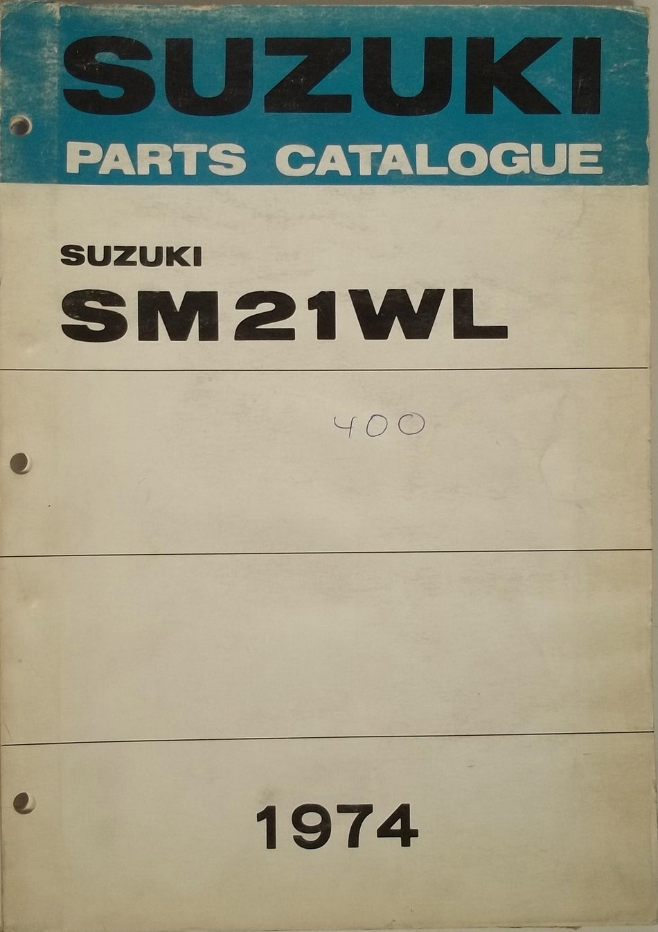 GENUINE SUZUKI SM21WL PARTS CATALOGUE SNOWMOBILE 1974 NICE VINTAGE!