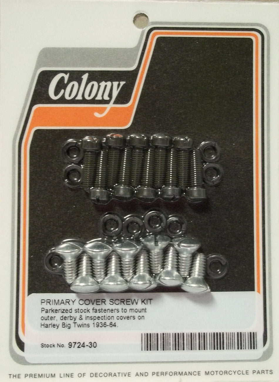 PRIMARY COVER SCREW KIT Harley Knucklehead Panhead UL SLOTTED 9724-30