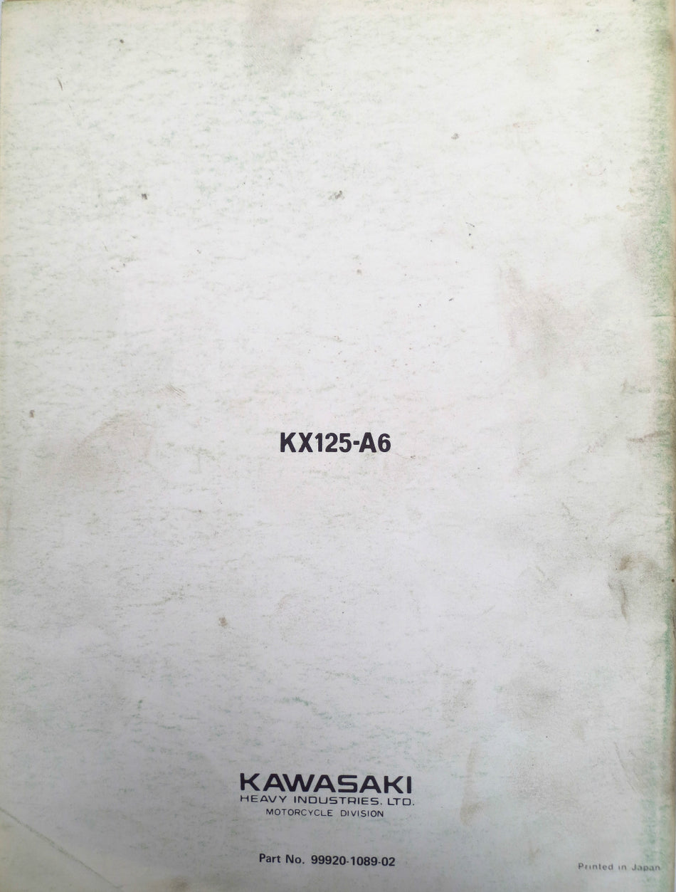 Kawasaki 1980 KX125 KX 125-A6 OWNER SERVICE MANUAL