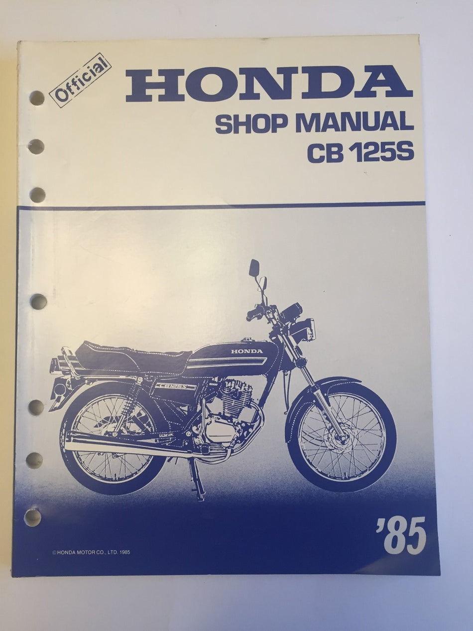 HONDA CB 125S SHOP MANUAL 1985