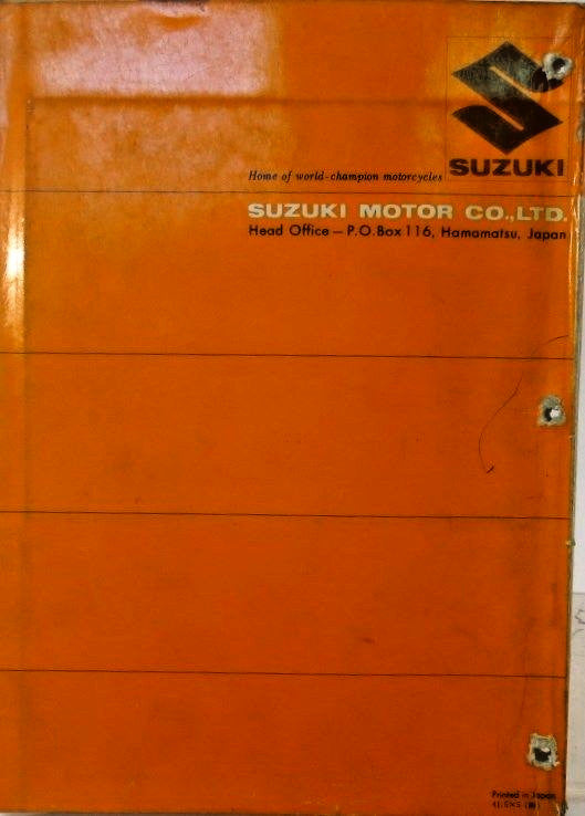 OEM SUZUKI 120 B100P SERVICE MANUAL ENGINE SECTION Printed June 1966