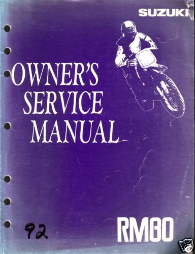 SUZUKI FACTORY OWNERS SERVICE MANUAL  RM80 RM 80 91