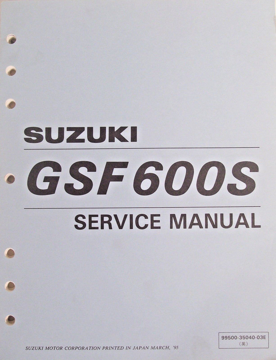 GENUINE SUZUKI GSF600S SERVICE MANUAL