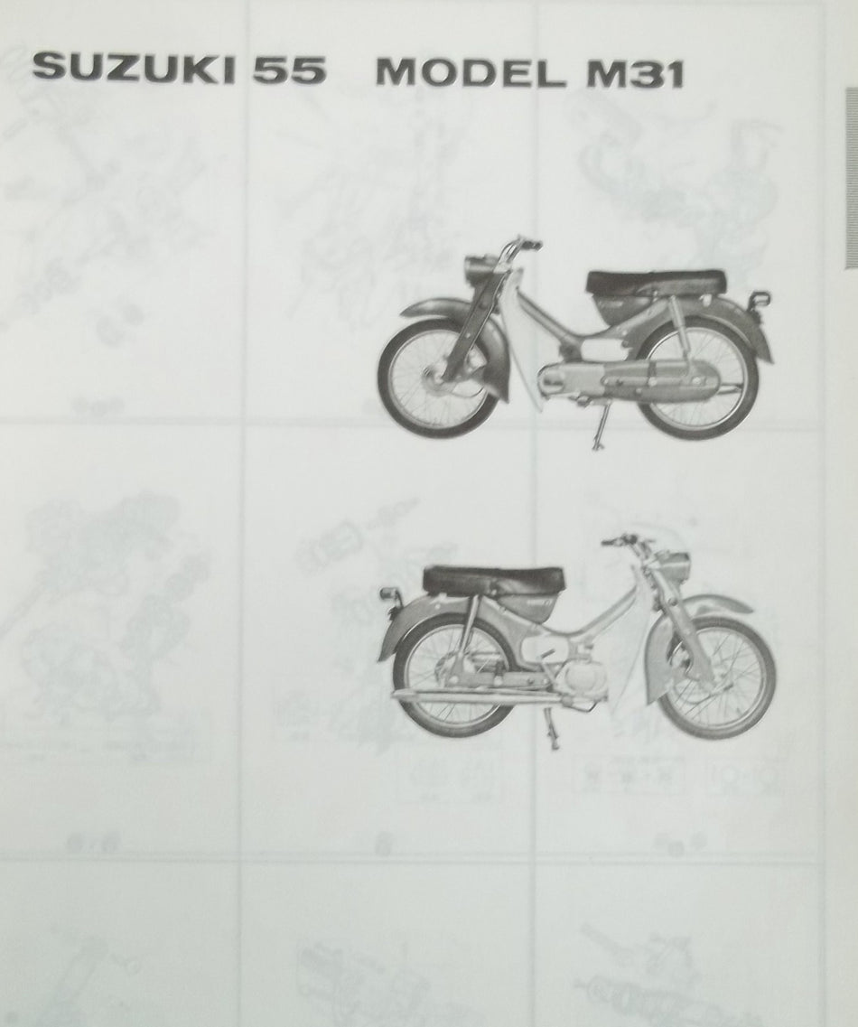 GENUINE SUZUKI 55 Model M31 PARTS CATALOGUE M 31 1968 NICE VINTAGE!