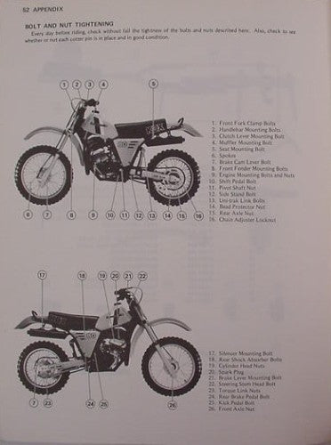 KAWASAKI '82 KDX80 KDX80-B2 OWNER SERVICE MANUAL