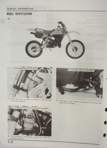 OFFICIAL HONDA CR80R Service Manual CR 80R 85-86