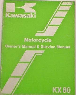 KAWASAKI KX80 E1 F1 OWNERS MANUAL AND SERVICE MANUAL 1983