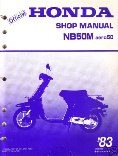 HONDA FACTORY SHOP MANUAL AERO 50 NB50M AERO50 83