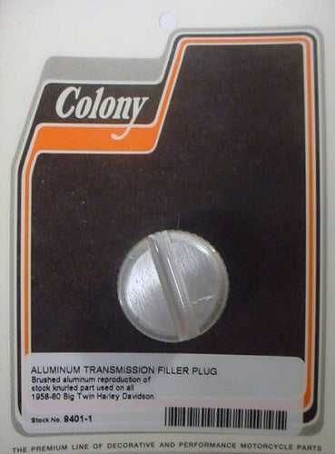 ALUMINUM TRANSMISSION FILLER PLUG HARLEY PAN SHOVELHEAD 9401-1