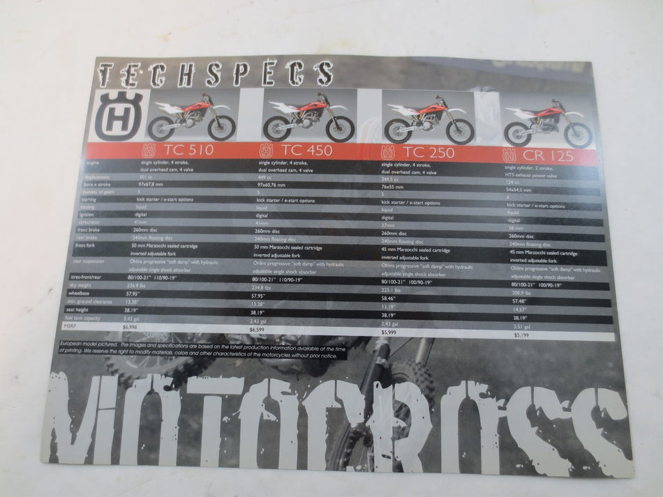 HUSQVARNA MOTOCROSS 2007 MODELS BROCHURE