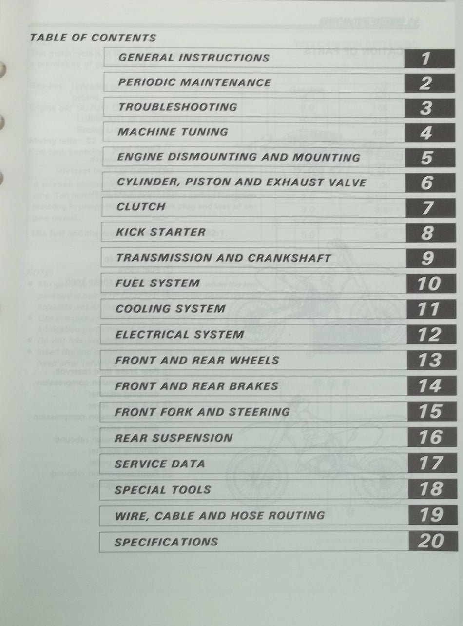 GENUINE SUZUKI RM125 OWNERS SERVICE MANUAL RM 125 VERY NICE!!!