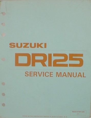 GENUINE SUZUKI DR125 SERVICE MANUAL 1991