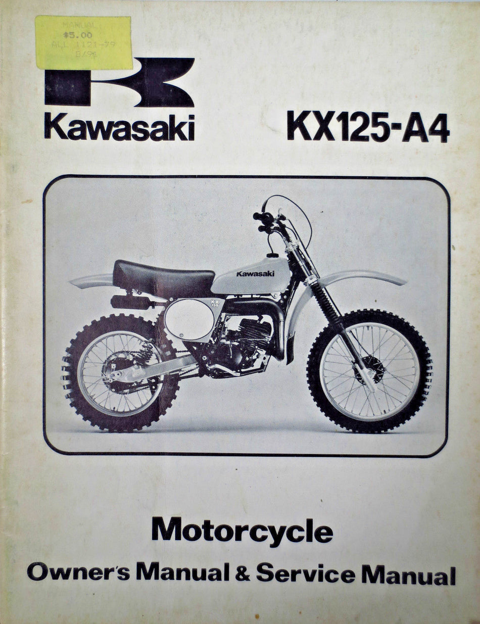 Factory KAWASAKI KX125 A4 Owner's and Service Manual