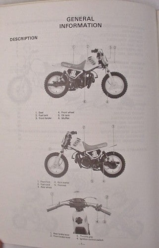GENUINE YAMAHA YZ60J OWNERS SERVICE MANUAL NICE PAGES!