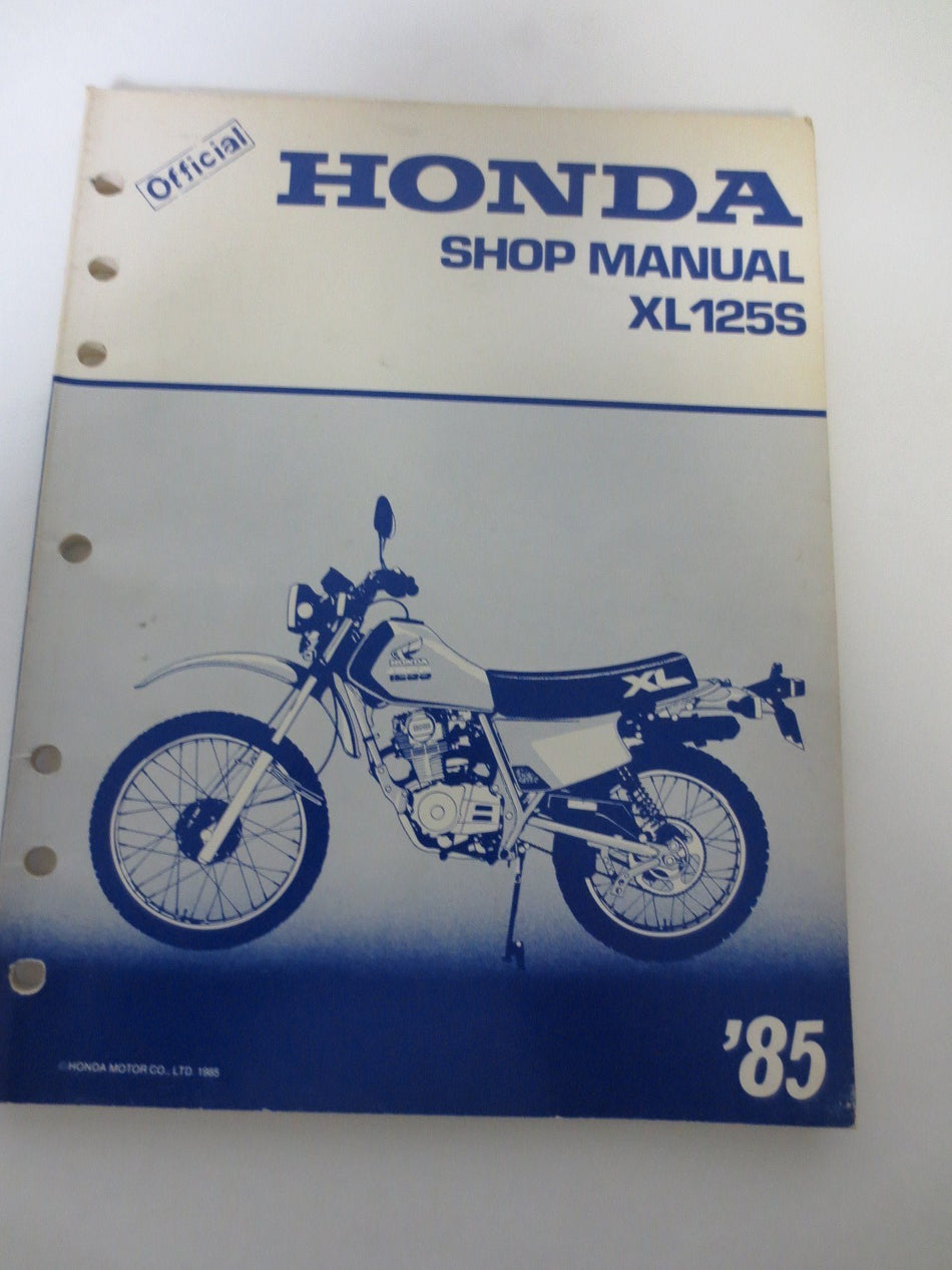 Official Honda XL125S 1985 Shop Manual