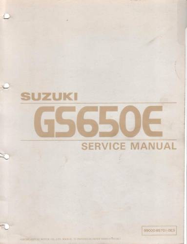 GENUINE SUZUKI  GS650E  SERVICE MANUAL with SUPPLEMENT