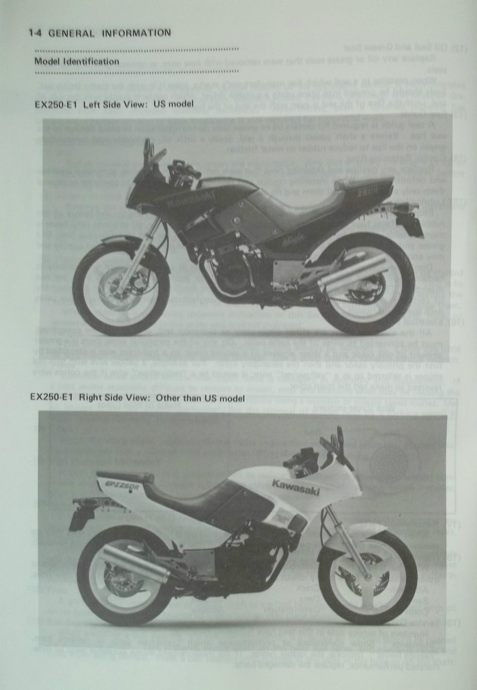 GENUINE KAWASAKI SERVICE MANUAL NINJA GPZ250 R 86 - 87 & Supplement 1988