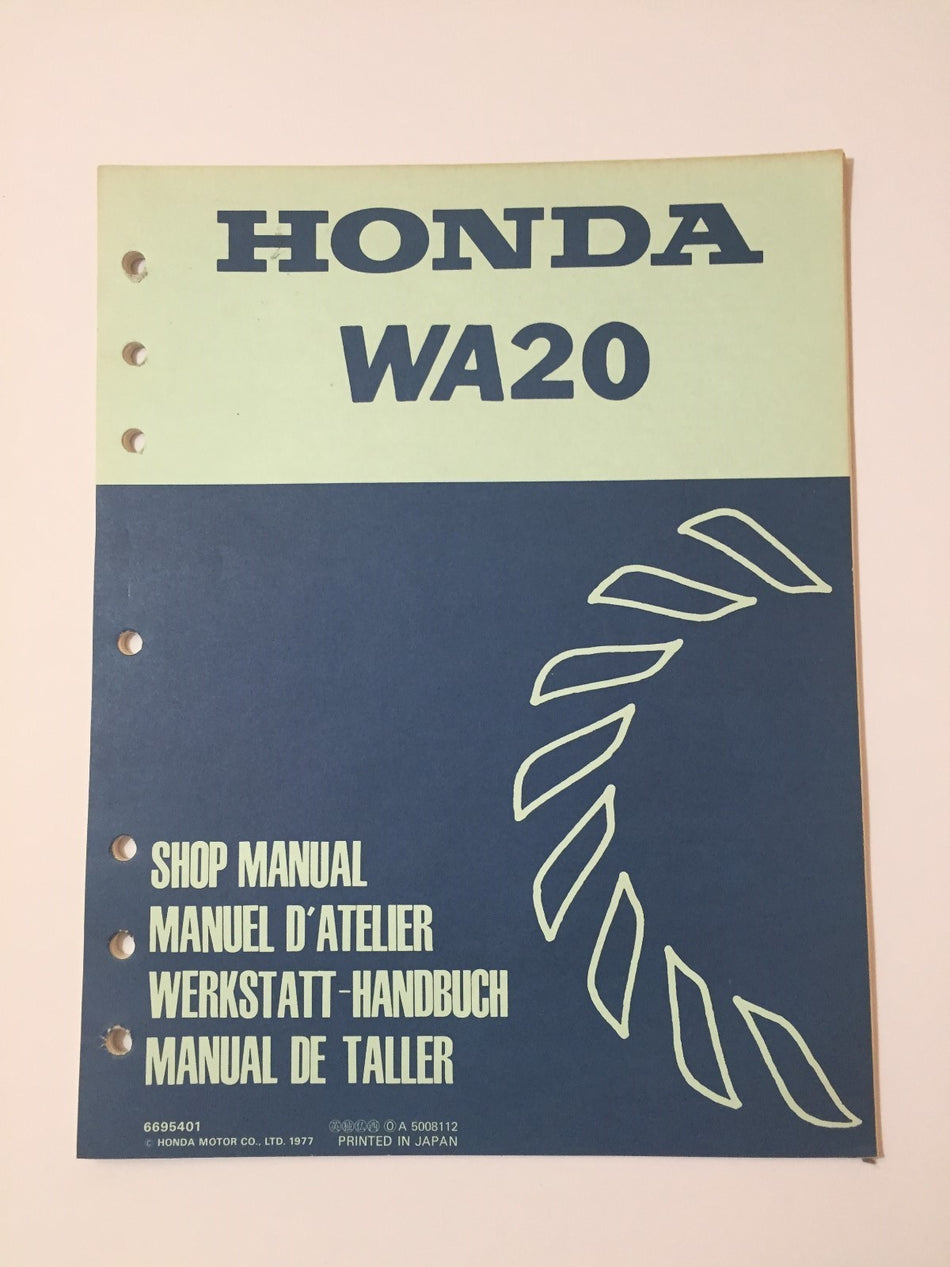 HONDA WA20 WATER PUMP SHOP MANUAL