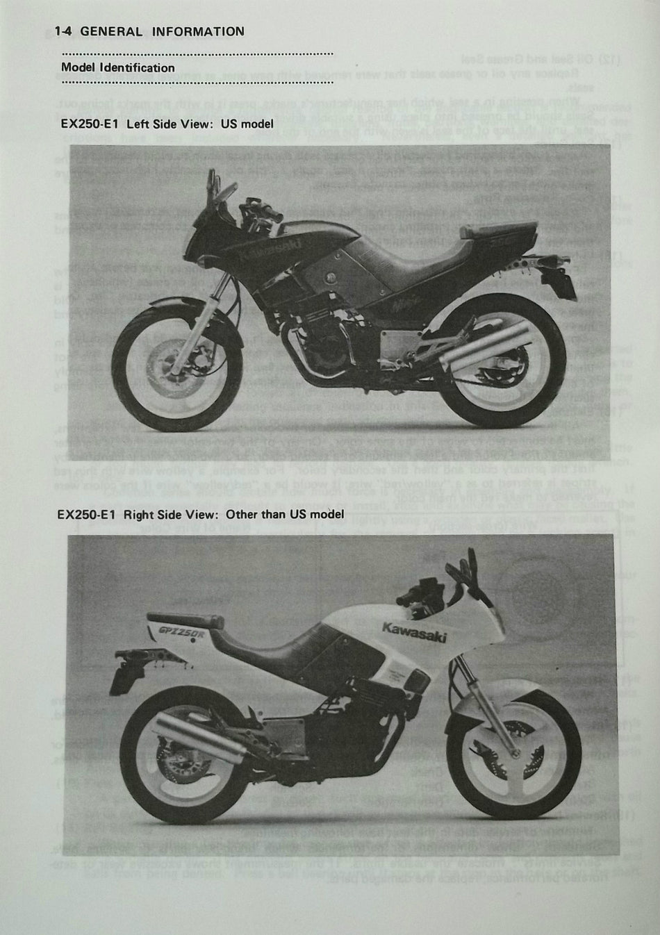 GENUINE KAWASAKI Ninja 250R GPZ 250R 86-87 SERVICE MANUAL and Supplement 250HS