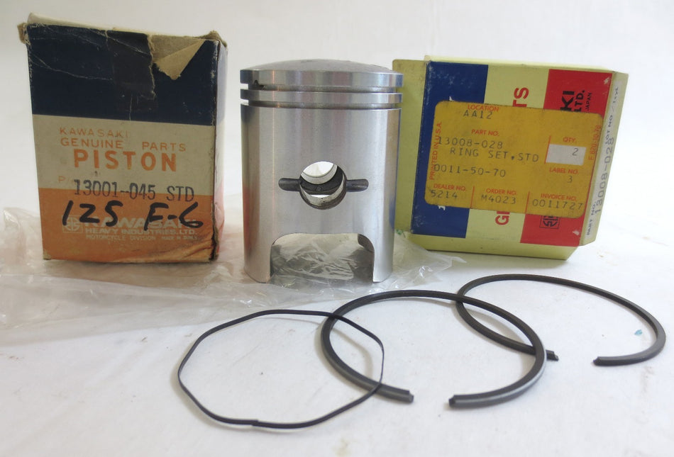 New PISTON & RINGS Kawasaki F6 125 71-73 NOS Vintage
