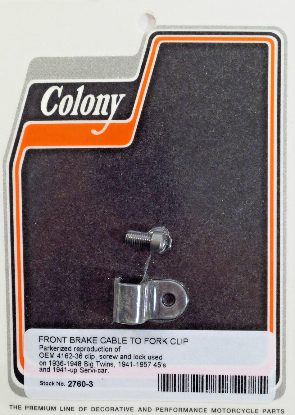 Springer Fork Front Brake Cable Clip Harley Knucklehead Panhead Servi WL 2760-3