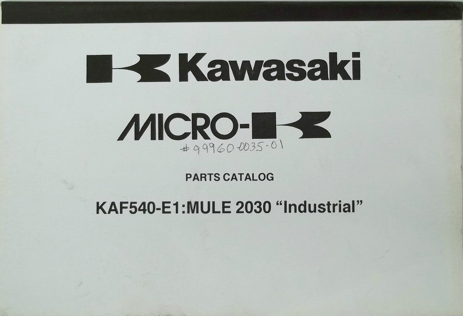 GENUINE KAWASAKI KAF540-E1 Mule 2030 PARTS LIST CATALOG Industrial