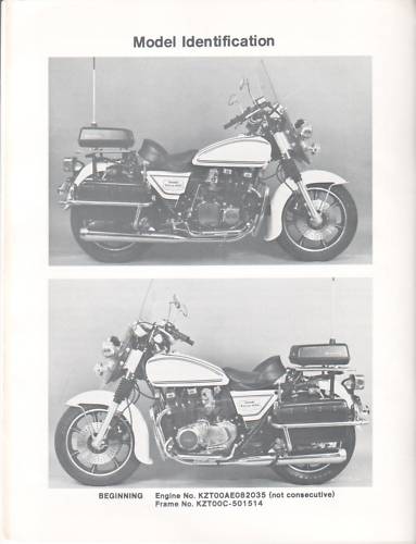 KAWASAKI KZ1000-C2 POLICE SERVICE MANUAL SUPPLEMENT ++