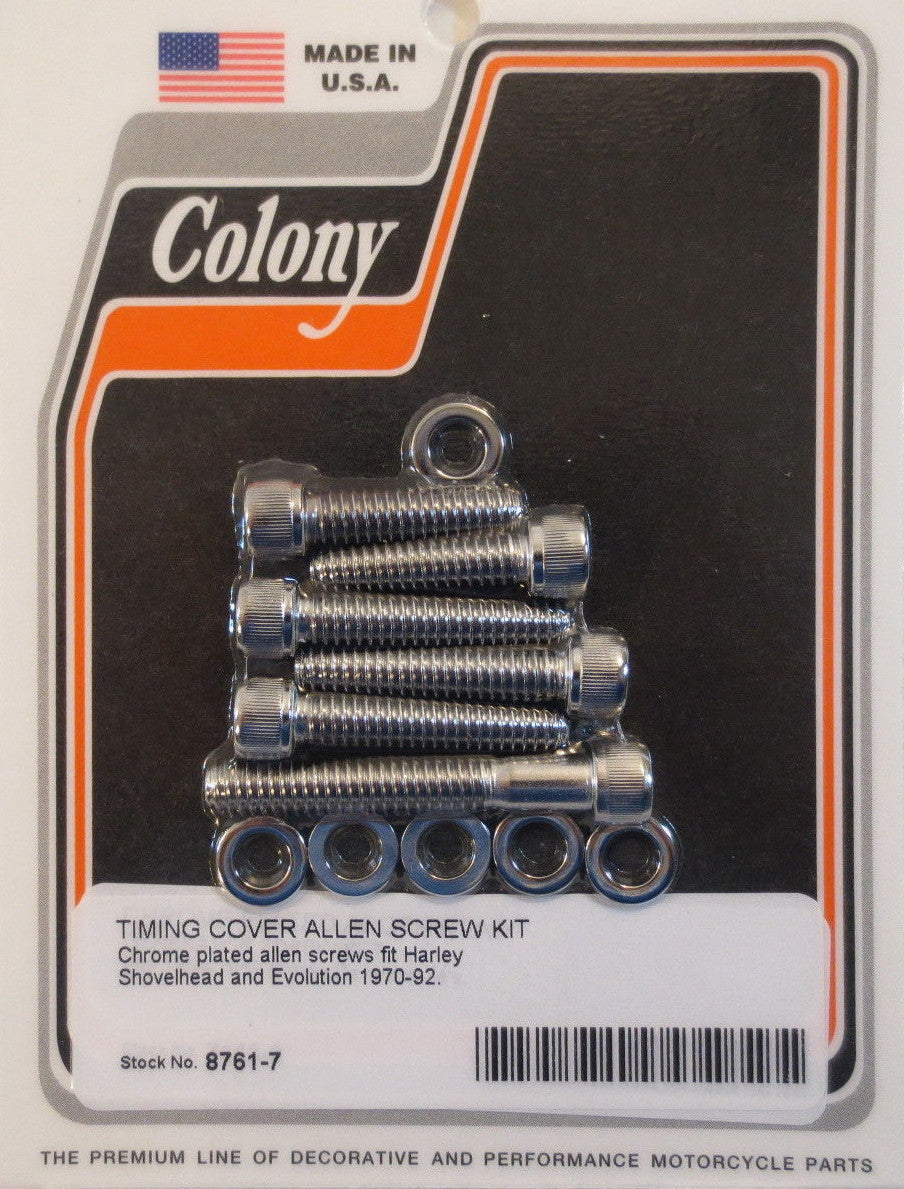 CHROME PLATED ALLEN CAM COVER SCREWS SHOVELHEAD EVOLUTION