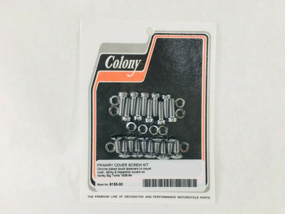PRIMARY COVER SCREW KIT CHROME Harley Knucklehead Panhead UL
