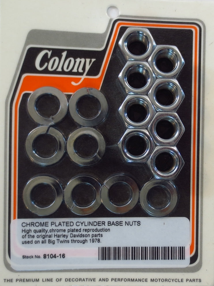 Chrome HARLEY Shovelhead Panhead Cylinder Base Nuts 8104-16