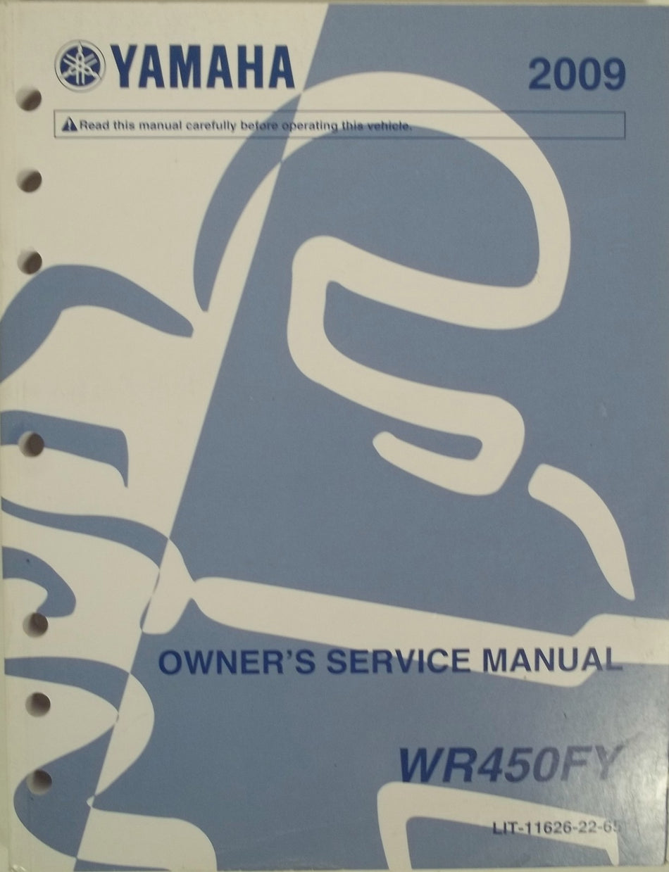 GENUINE YAMAHA WR450FY OWNERS SERVICE MANUAL 2009 VERY NICE!