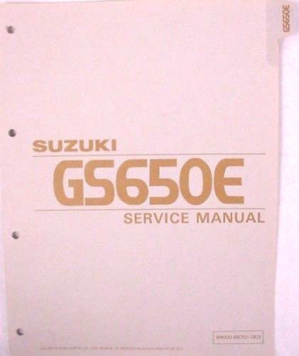 GENUINE SUZUKI GS650E SERVICE MANUAL + GZ/GLZ Supplement