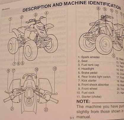 YAMAHA BLASTER YFS200R  Owners Manual NICE W/EXTRA