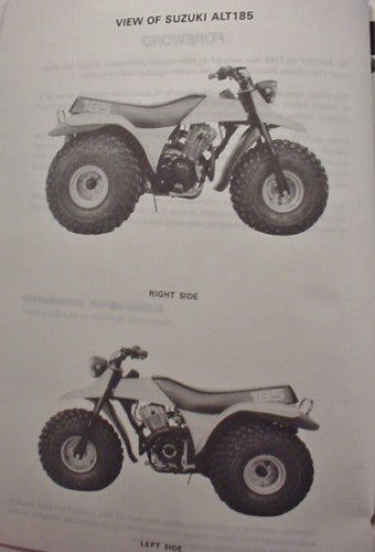 GENUINE SUZUKI ALT185 SERVICE MANUAL Extra Clean Pages