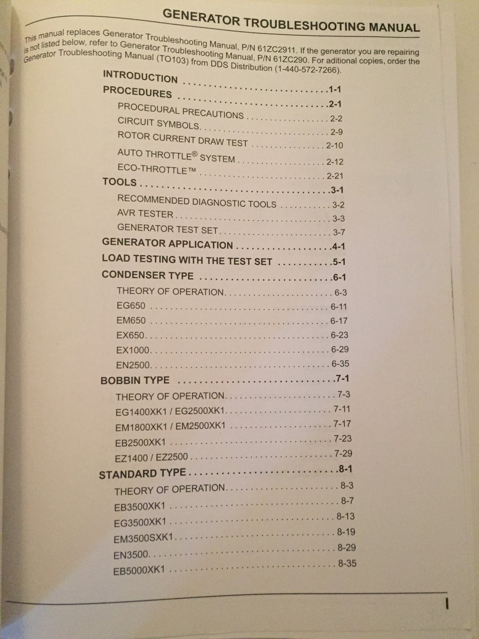 HONDA GENERATOR TROUBLESHOOTING MANUAL 2003