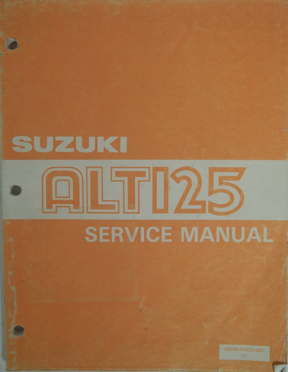 GENUINE SUZUKI ALT125 ATV SERVICE MANUAL ALT 125 E F G 83-86