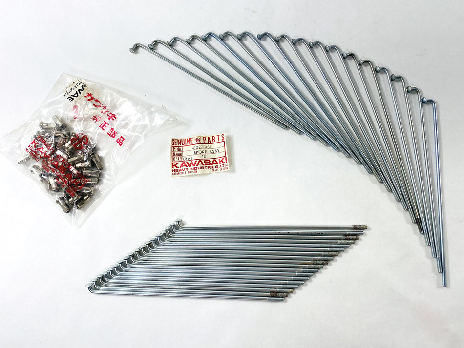 KAWASAKI F7 175 NOS OEM FRONT SPOKE KIT