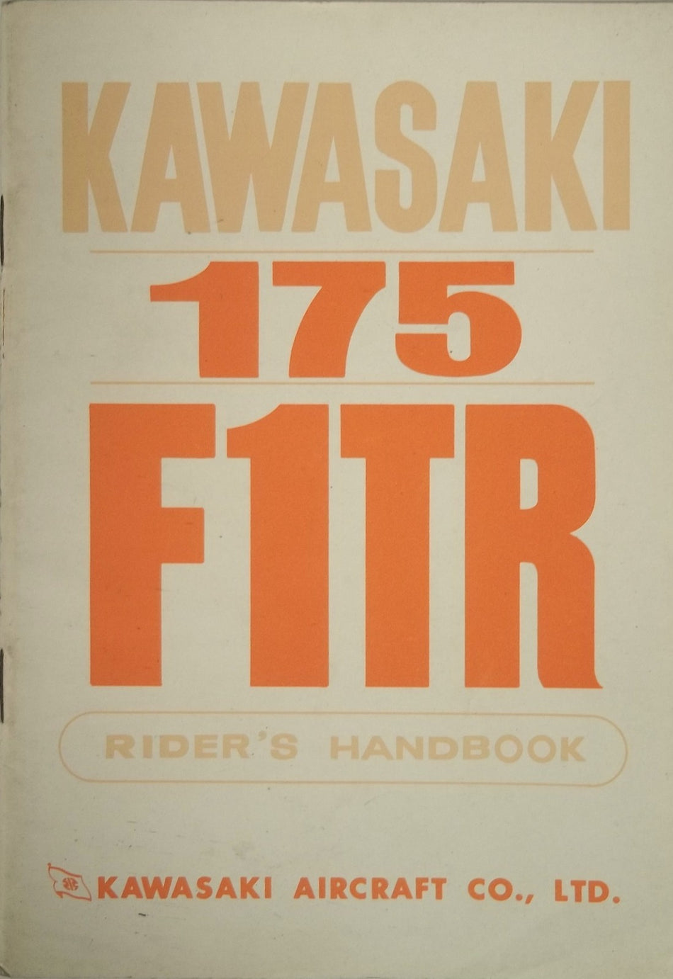 GENUINE KAWASAKI 175 F1TR RIDER'S HANDBOOK Great Photos Vintage Very Nice!