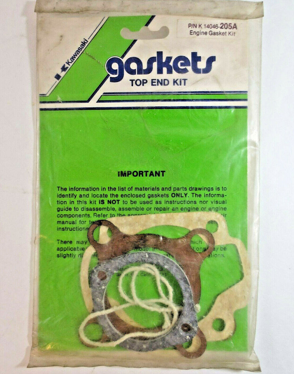 TOP END GASKET KIT Kawasaki F6 71-73 125 Engine K14046-205A