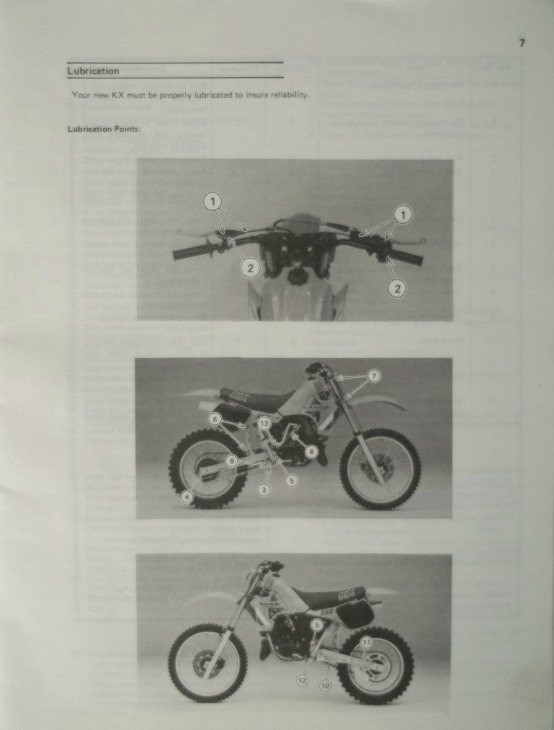 GENUINE KAWASAKI KX125 KX250 KX500 Race Preparation and Tuning Manual