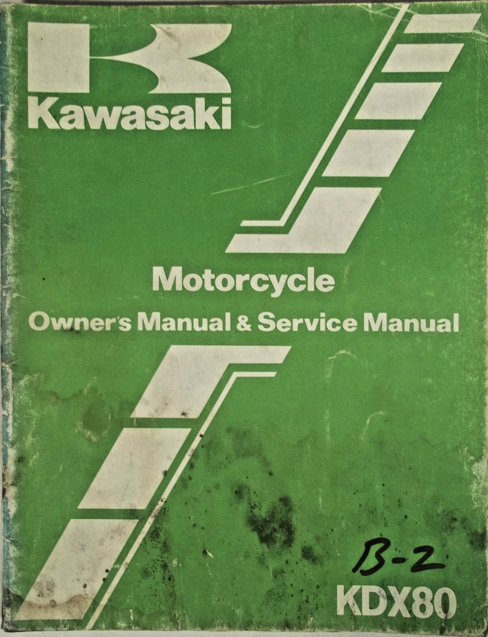 KAWASAKI '82 KDX80 KDX80-B2 OWNER SERVICE MANUAL