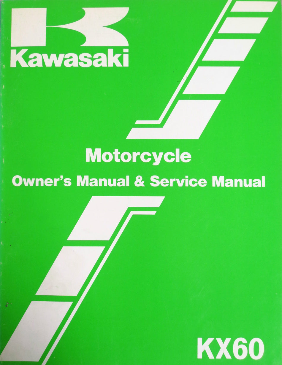 GENUINE KAWASAKI KX 60 B3 OWNERS MANUAL AND RACE PREPARATION AND TUNING 1987
